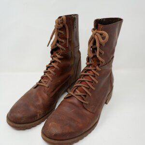 Timberland Lace up Zip Up Leather Boots - 8 W